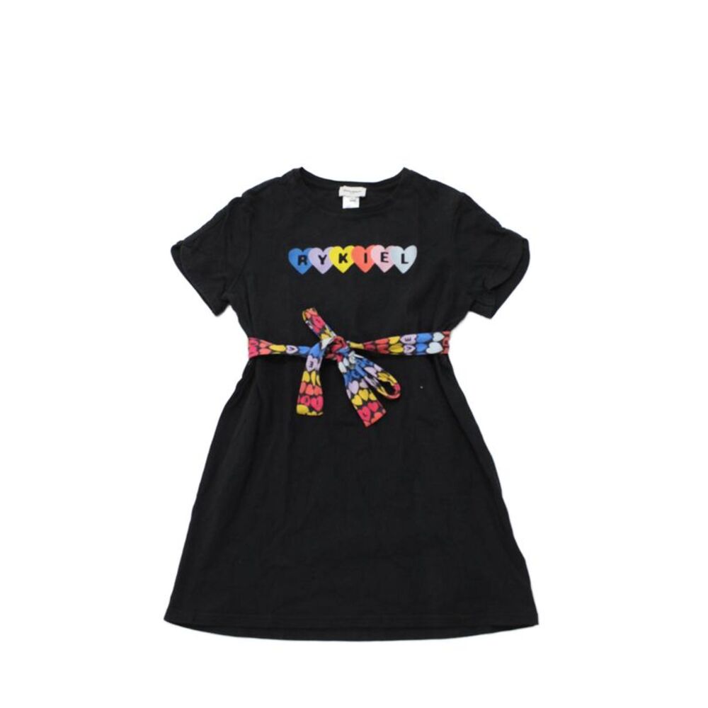 Sonia Rykiel Childrens Girls Short Sleeves Shirt Dress Black Size 12